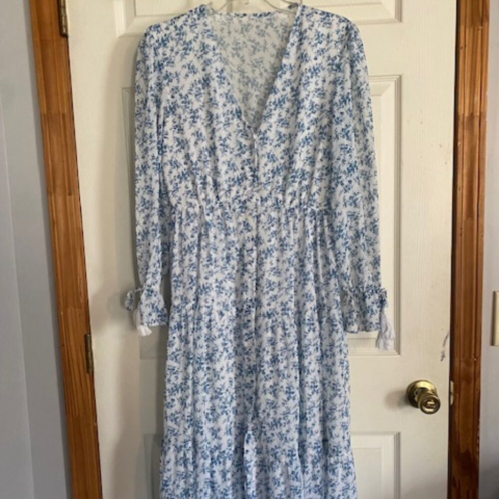 Prairie/BoHo Ruffle Floral Dress Women's Size S